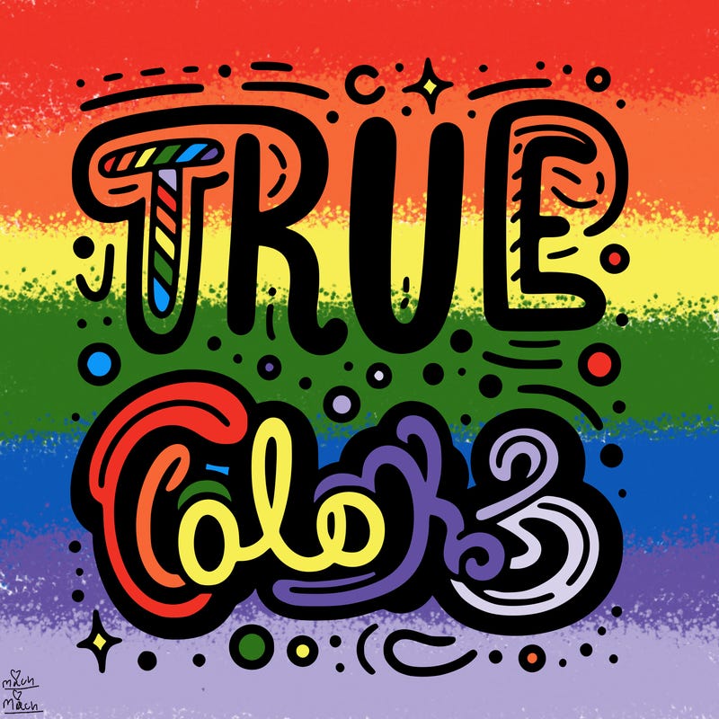 "true colors" written