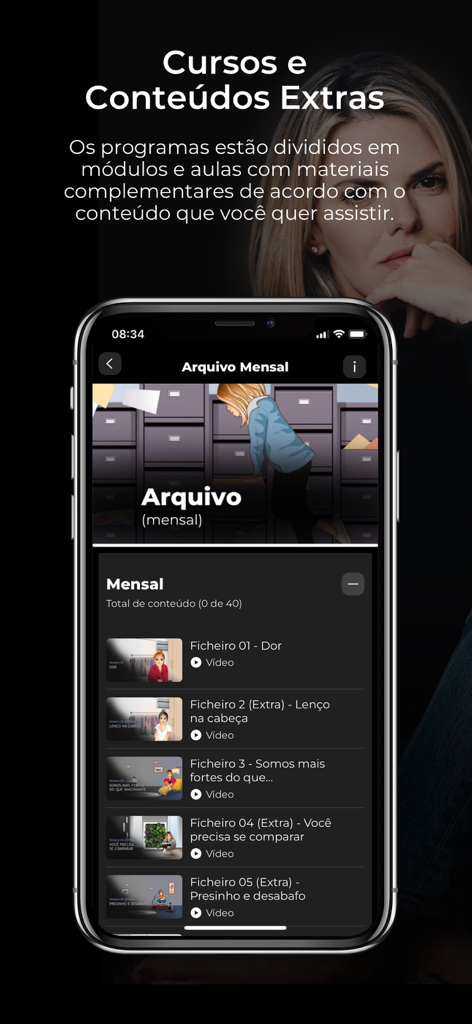 Lara Nesteruk - A smartphone screen displaying a list of videos within the monthly archive section of the Lara Nesteruk app.
