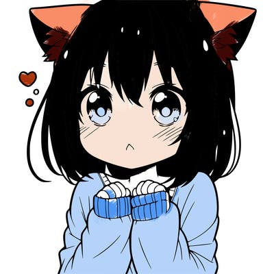 shy anime catgirl