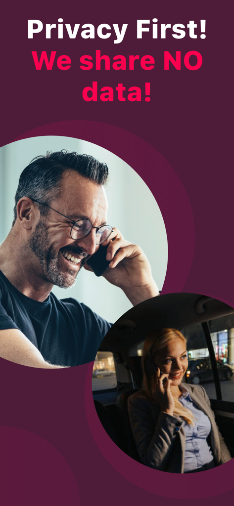 Call Recorder - Phone ACR - Dois profissionais fazendo chamadas telefônicas privadas com o aplicativo Gravador de Chamadas