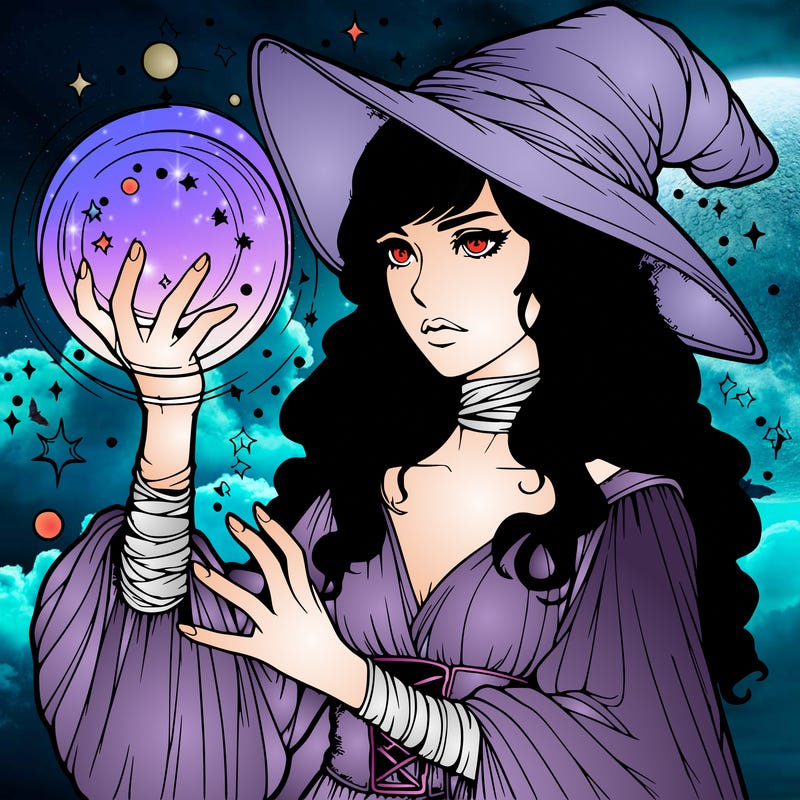 realistic women sorcerer using magic