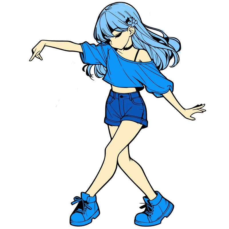realistic girl danceing