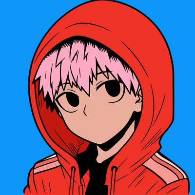 manga character with a hoodie