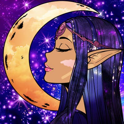 a realistic moon elf