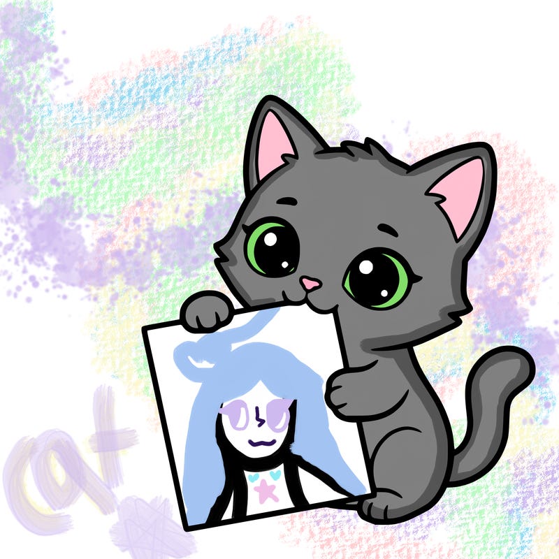 a small cat with a blank sheet of paper in its hand. the cat is sooooooo cute!