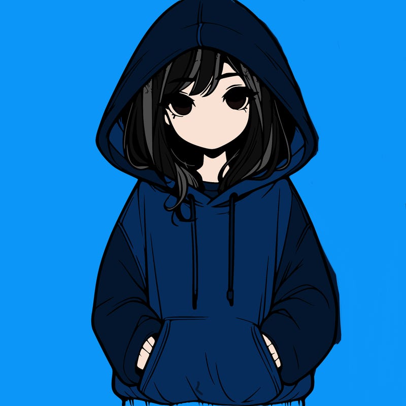 realistic girl with oversized hoodie