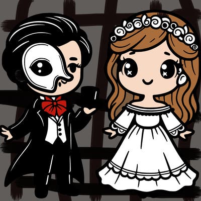 phantom of the opera and christene, cute
