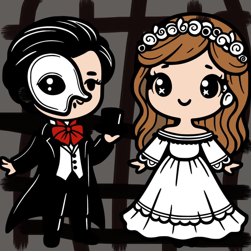 phantom of the opera and christene, cute