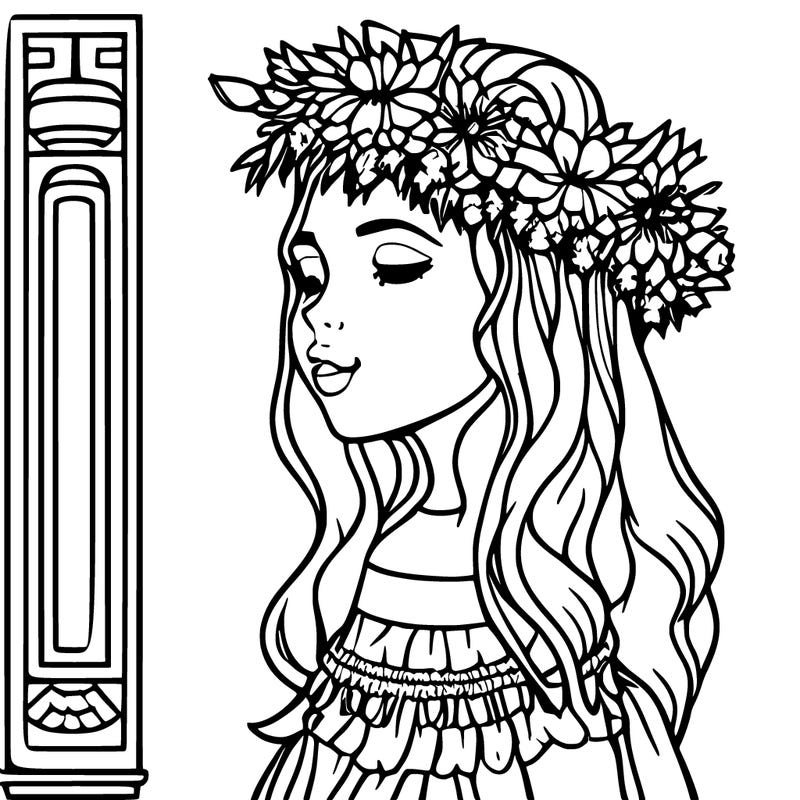girl with flowers crown