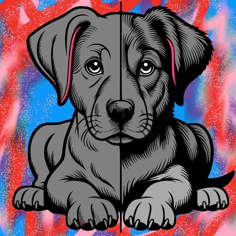 realistic dog split picture