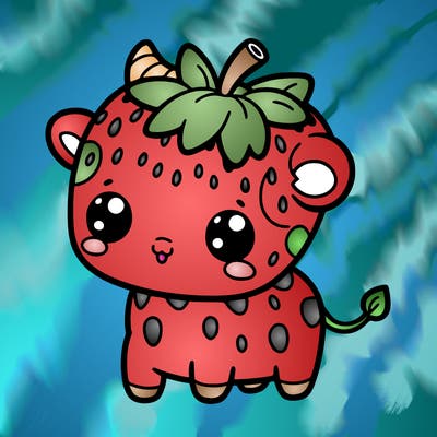 cute strawberry cow