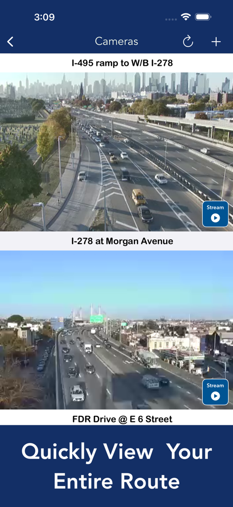 Live CCTV traffic camera feeds for New York highways and bridges