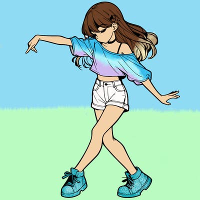 realistic girl danceing