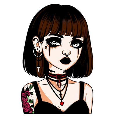realistic goth girl