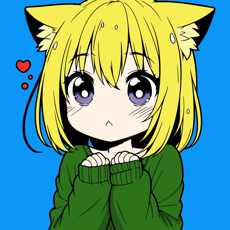 shy anime catgirl