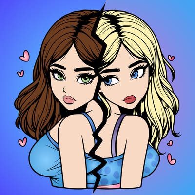 realistic girl split