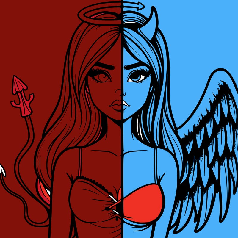 devil vs angel realistic girl