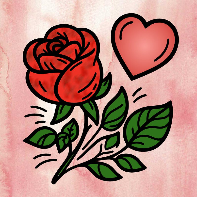 rose and heart