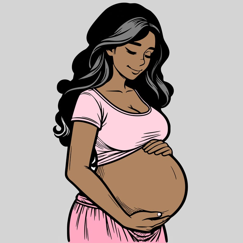 woman heavily pregnant realistic