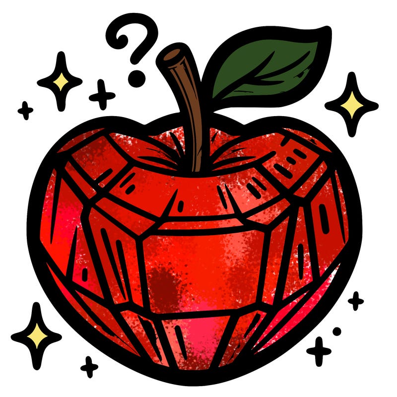 very shiny crystal apple