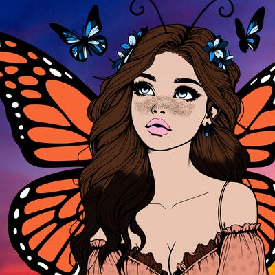butterfly fairy realistic girl
