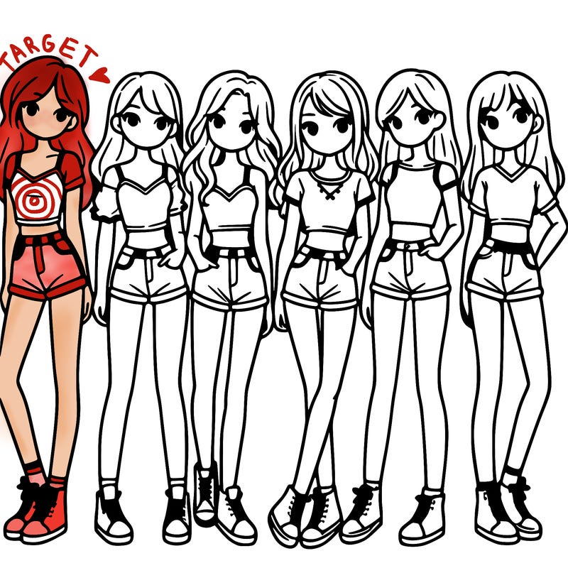 a group of girls wearing crop tops and shorts