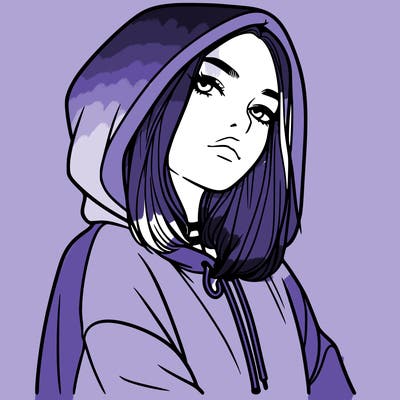 a realistic girl in a hoodie