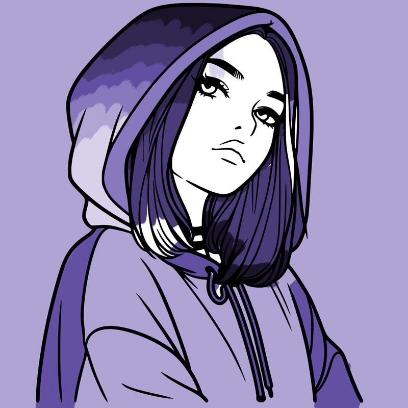 a realistic girl in a hoodie