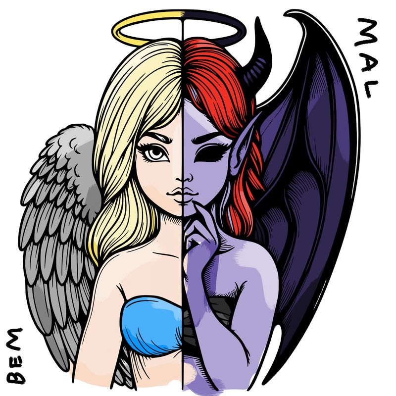 realistic angel half demon