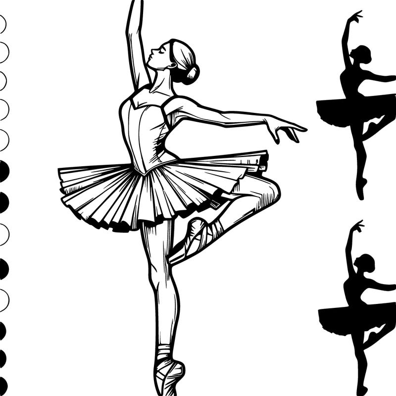 realistic ballerina silhouette