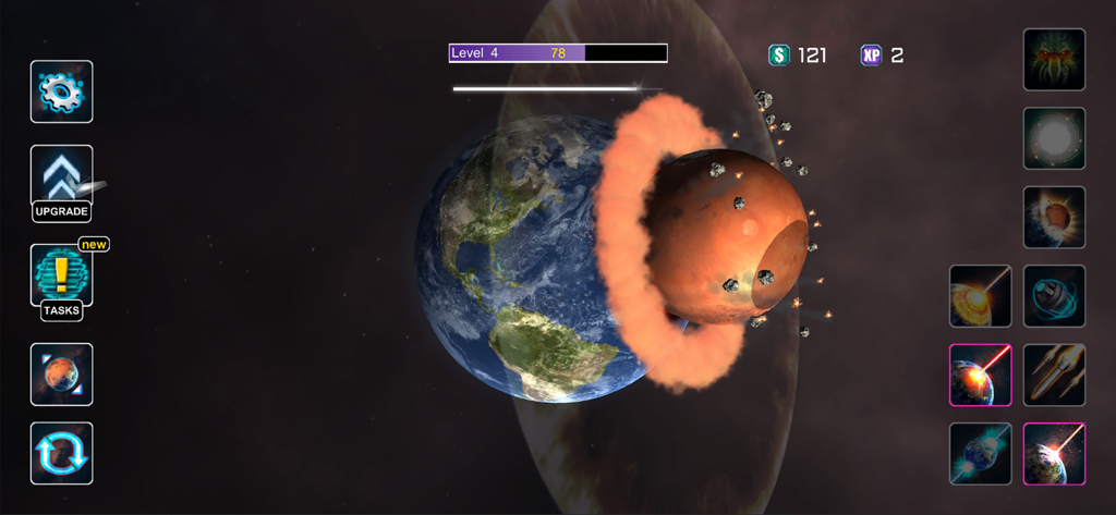 Planet Smash Destruction Games - Planet collision gameplay showing realistic destruction effects and space debris