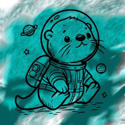 otter in a space suit