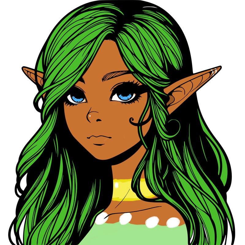 elf girl realistic dark fantasy