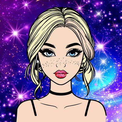 realistic girl with makeup on