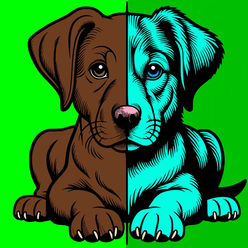 realistic dog split picture