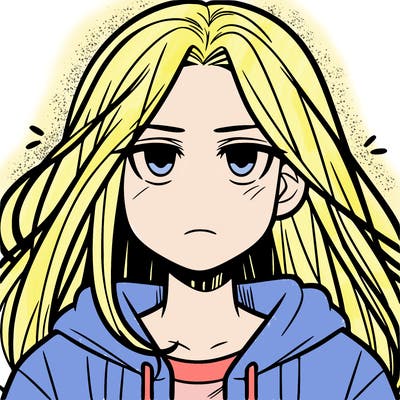 teenager not smiling long hair