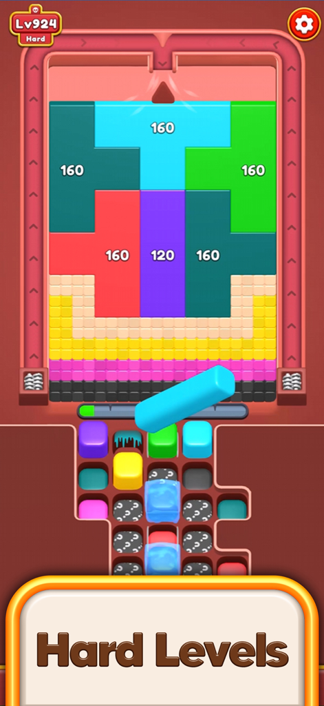 Bounce Blast 3D - A gameplay screenshot of Bounce Blast 3D showing a challenging level with colorful numbered blocks and physics based mechanics
