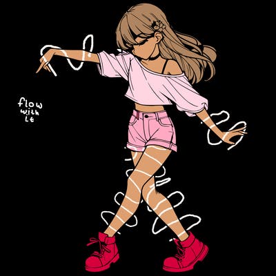 realistic girl danceing