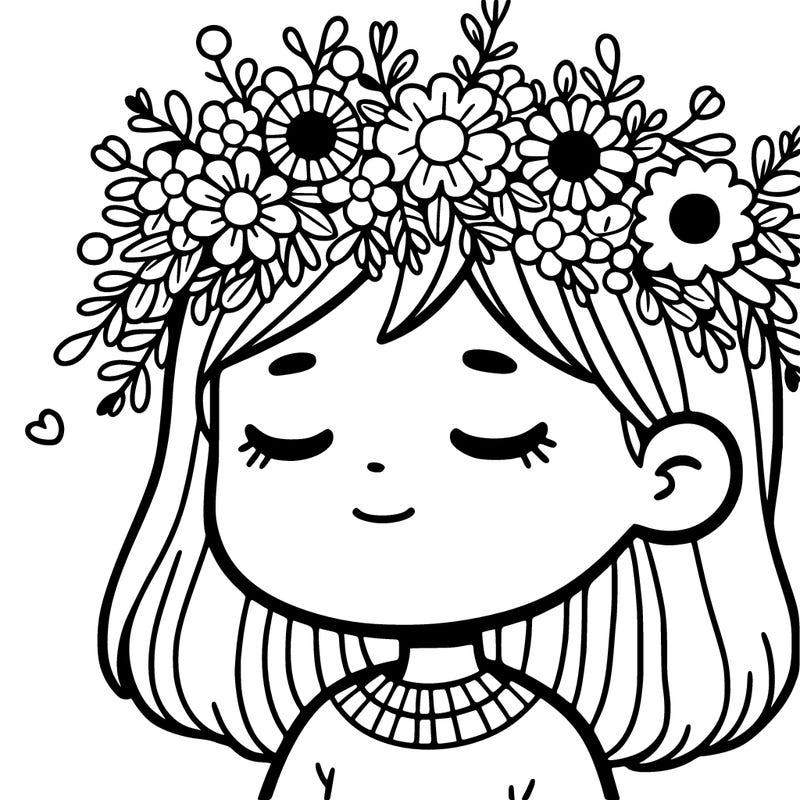 girl with flowers crown