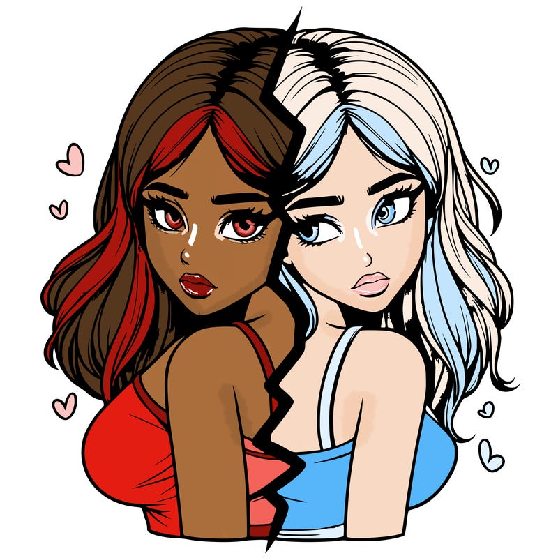 realistic girl split