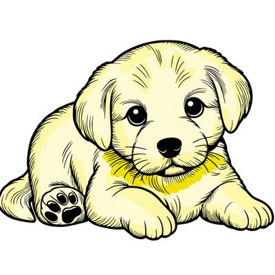 a cute realistic puppy