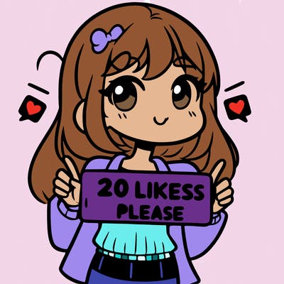 a girl saying 20 likes please