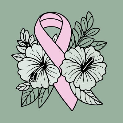 breast cancer awareness with hibiscus flowers