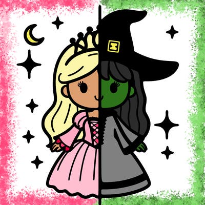 split princess and witch