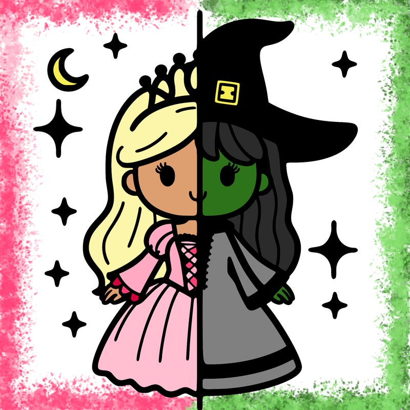 split princess and witch