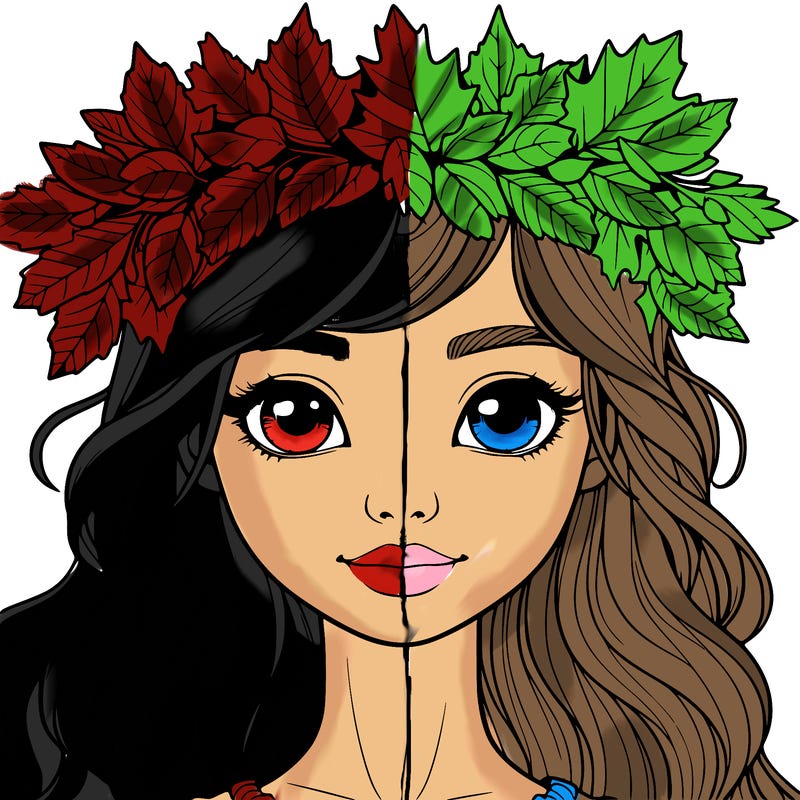 realistic girl with fall leaf crown