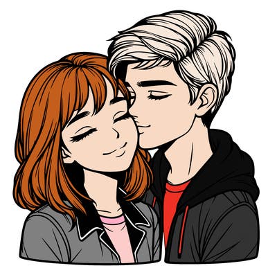 realistic girl and boy  love