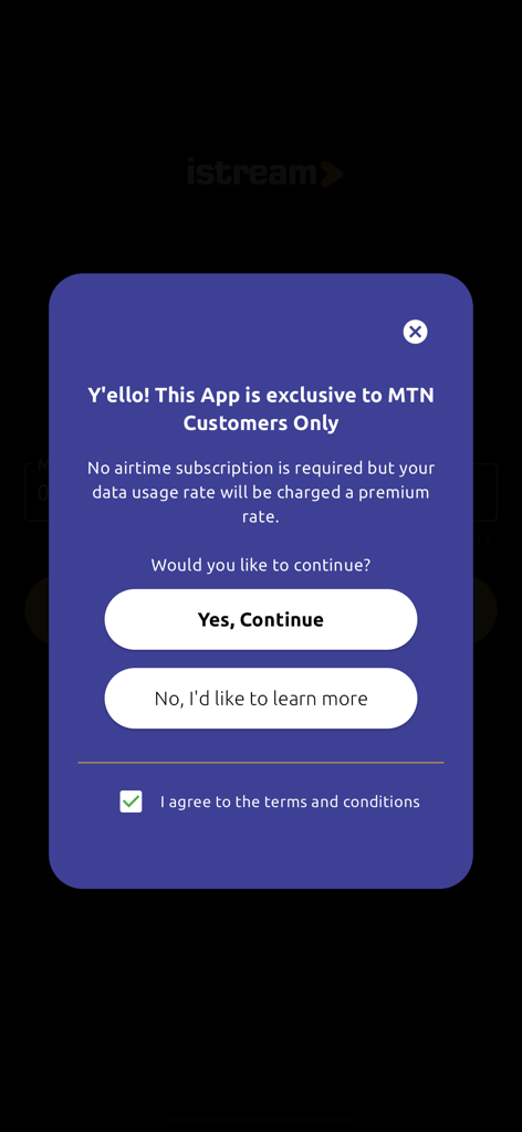 iStream NG - iStream NG mobile app notification for MTN customer exclusivity