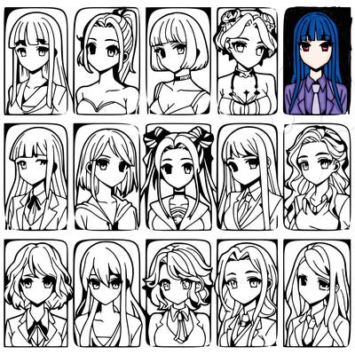 girls that look diffrent anime