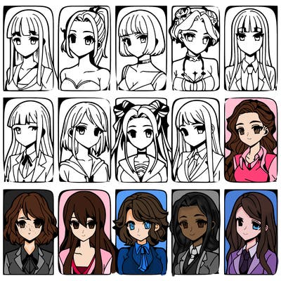 girls that look diffrent anime